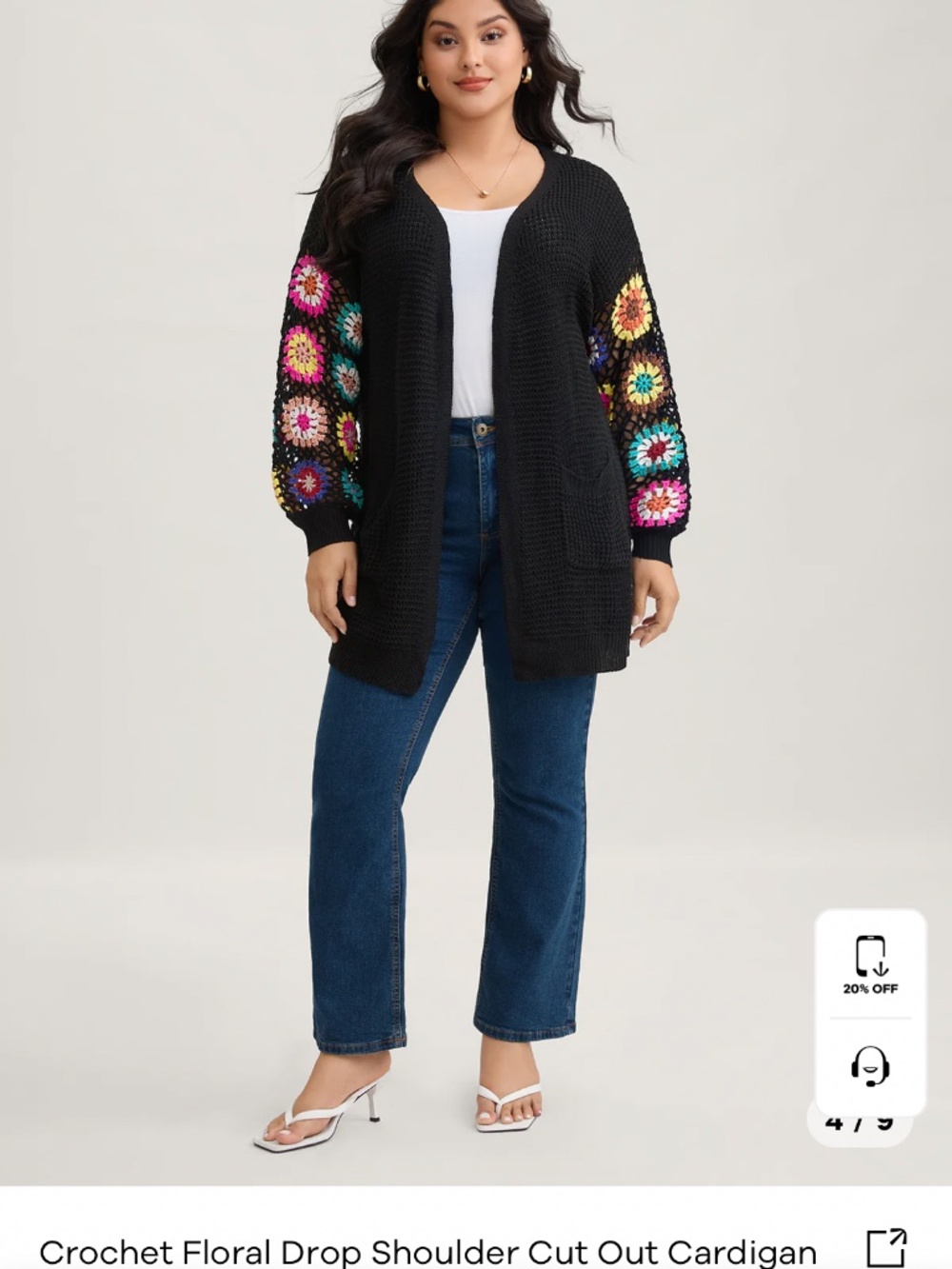 Bloom chic crochet cardigan floral sweater - Picture 2 of 12